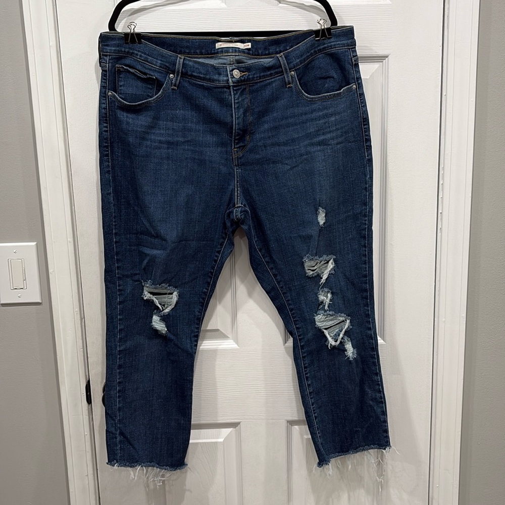 Levi’s 311 women’s shaping skinny distressed cropped pant SZ 20